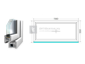 Königablak Veka 82 MD 3r üv FIX 120x60 cm fehér ablak Königablak Veka 82 MD 3r üv FIX 120x60 cm fehér ablak