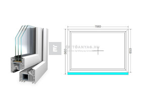 Königablak Veka 82 MD 3r üv FIX 120x90 cm fehér ablak