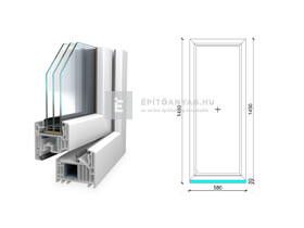 Königablak Veka 82 MD 3r üv FIX 60x150 cm fehér ablak