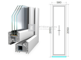 Königablak Veka 82 MD 3r üv FIX 60x210 cm fehér ablak