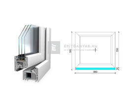 Königablak Veka 82 MD 3r üv FIX 60x60 cm fehér ablak Königablak Veka 82 MD 3r üv FIX 60x60 cm fehér ablak