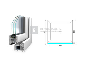 Königablak Veka 82 MD 3r üv FIX 60x60 cm fehér ablak
