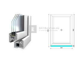 Königablak Veka 82 MD 3r üv FIX 60x90 cm fehér ablak