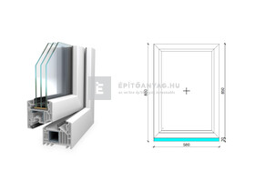 Königablak Veka 82 MD 3r üv FIX 60x90 cm fehér ablak Königablak Veka 82 MD 3r üv FIX 60x90 cm fehér ablak
