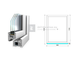 Königablak Veka 82 MD 3r üv FIX 90x120 cm fehér ablak