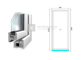 Königablak Veka 82 MD 3r üv FIX 90x210 cm fehér ablak