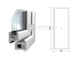 Königablak Veka 82 MD 3r üv FIX 90x240 cm fehér ablak