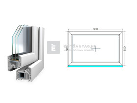 90x60 cm, fix, fehér, háromrétegű üvegezésű Königablak Veka 82 MD műanyag ablak 90x60 cm, fix, fehér, háromrétegű üvegezésű Königablak Veka 82 MD műanyag ablak