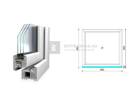 Königablak Veka 82 MD 3r üv FIX 90x90 cm fehér ablak Königablak Veka 82 MD 3r üv FIX 90x90 cm fehér ablak