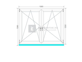 Königablak Veka 82 MD 3r üv BNY-BNY 160x130 cm fehér kétszárnyú tokosztott ablak Königablak Veka 82 MD 3r üv BNY-BNY 160x130 cm fehér kétszárnyú tokosztott ablak