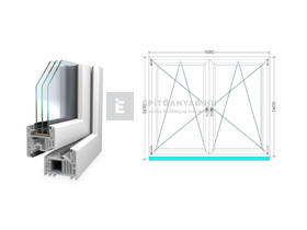 Königablak Veka 82 MD 3r üv BNY-BNY 170x145 cm fehér kétszárnyú tokosztott ablak Königablak Veka 82 MD 3r üv BNY-BNY 170x145 cm fehér kétszárnyú tokosztott ablak