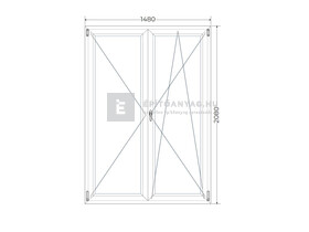 Königablak Veka 82 MD 3r üv NY-BNY 150x210 cm jobb fehér kétszárnyú váltószárnyas erkélyajtó