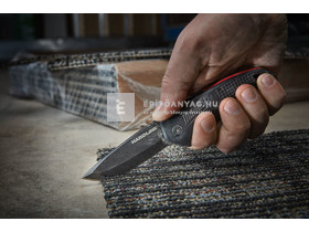 Milwaukee összecsukható kés, sima élű, d2 acél, fekete Milwaukee összecsukható kés, sima élű, d2 acél, fekete