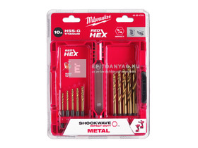Milwaukee fémfúró shockwave HSS-G TiN 10db - készlet (3-10mm) Milwaukee fémfúró shockwave HSS-G TiN 10db - készlet (3-10mm)