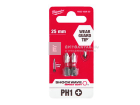 Milwaukee Shockwave bit PH1 25mm-2db Milwaukee Shockwave bit PH1 25mm-2db