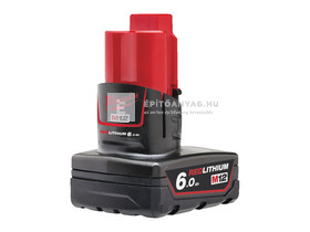 Milwaukee M12B6 redlithium-ion akkumulátor 12 V, 6,0 AH Milwaukee M12B6 redlithium-ion akkumulátor 12 V, 6,0 AH