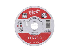 Milwaukee vágókorong fémhez SCS41/115x1x22 mm Milwaukee vágókorong fémhez SCS41/115x1x22 mm