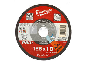 Milwaukee vágókorong fémhez 125X1 egyenes SC41 PRO+