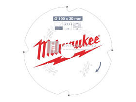 Milwaukee körfűrészlap hordozható gépekhez (Fíber Cement) 190x30x1.8x4 D