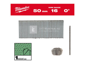 Milwaukee Finish szegek, fejnélküli, Galv. 16 Gauge, 0° SC1, 50 mm, 2500 db/csomag Milwaukee Finish szegek, fejnélküli, Galv. 16 Gauge, 0° SC1, 50 mm, 2500 db/csomag