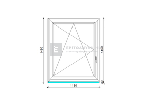 EkoSun 70 C 2r  üv  BNY 120x150 cm bal fehér egyszárnyú ablak