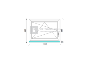 EkoSun 70 C 2r üv BNY 120x90 cm bal fehér egyszárnyú ablak EkoSun 70 C 2r üv BNY 120x90 cm bal fehér egyszárnyú ablak