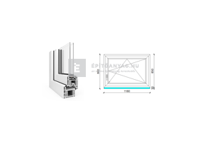 EkoSun 70 CL 2r üv BNY 120x90 cm jobb fehér egyszárnyú ablak EkoSun 70 CL 2r üv BNY 120x90 cm jobb fehér egyszárnyú ablak