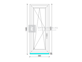 EkoSun 70 C 2r üv BNY 60x150 cm bal fehér egyszárnyú ablak EkoSun 70 C 2r üv BNY 60x150 cm bal fehér egyszárnyú ablak