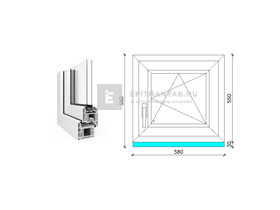 EkoSun 70 CL 2r üv BNY 60x60 cm jobb fehér egyszárnyú ablak EkoSun 70 CL 2r üv BNY 60x60 cm jobb fehér egyszárnyú ablak