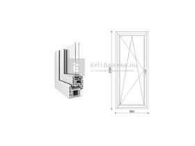 EkoSun 70 CL 2r üv BNY 90x210 cm bal fehér egyszárnyú erkélyajtó EkoSun 70 CL 2r üv BNY 90x210 cm bal fehér egyszárnyú erkélyajtó