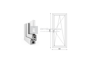 EkoSun 70 CL 2r üv BNY 90x210 cm jobb fehér egyszárnyú erkélyajtó EkoSun 70 CL 2r üv BNY 90x210 cm jobb fehér egyszárnyú erkélyajtó