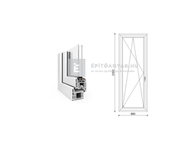 EkoSun 70 CL 2r üv BNY 90x240 cm bal fehér egyszárnyú erkélyajtó EkoSun 70 CL 2r üv BNY 90x240 cm bal fehér egyszárnyú erkélyajtó