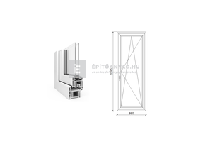 EkoSun 70 CL 2r üv BNY 90x240 cm jobb fehér egyszárnyú erkélyajtó EkoSun 70 CL 2r üv BNY 90x240 cm jobb fehér egyszárnyú erkélyajtó