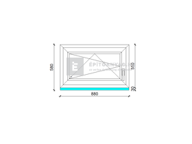 EkoSun 70 C 2r üv BNY 90x60 cm bal fehér egyszárnyú ablak EkoSun 70 C 2r üv BNY 90x60 cm bal fehér egyszárnyú ablak