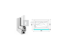 EkoSun 70 CL 2r üv BNY 90x60 cm jobb fehér egyszárnyú ablak EkoSun 70 CL 2r üv BNY 90x60 cm jobb fehér egyszárnyú ablak