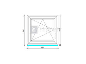 EkoSun 70 C 2r  üv  BNY 90x90 cm bal fehér egyszárnyú ablak