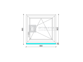 EkoSun 70 C 2r üv BNY 90x90 cm jobb fehér egyszárnyú ablak EkoSun 70 C 2r üv BNY 90x90 cm jobb fehér egyszárnyú ablak