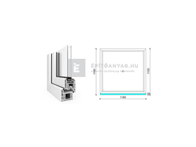 EkoSun 70 CL 2r üv Fix 120x120 cm fehér fix ablak EkoSun 70 CL 2r üv Fix 120x120 cm fehér fix ablak