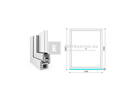 EkoSun 70 CL 2r üv Fix 120x150 cm fehér fix ablak EkoSun 70 CL 2r üv Fix 120x150 cm fehér fix ablak