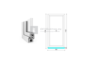 EkoSun 70 CL 2r üv Fix 60x120 cm fehér fix ablak EkoSun 70 CL 2r üv Fix 60x120 cm fehér fix ablak