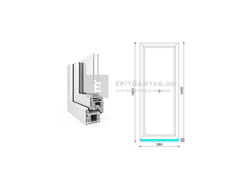 EkoSun 70 CL 2r üv Fix 60x150 cm fehér fix ablak EkoSun 70 CL 2r üv Fix 60x150 cm fehér fix ablak