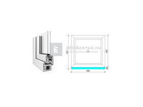 EkoSun 70 CL 2r üv Fix 60x60 cm fehér fix ablak EkoSun 70 CL 2r üv Fix 60x60 cm fehér fix ablak