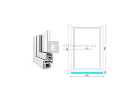 EkoSun 70 CL 2r üv Fix 60x90 cm fehér fix ablak EkoSun 70 CL 2r üv Fix 60x90 cm fehér fix ablak