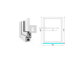 EkoSun 70 CL 2r üv Fix 90x120 cm fehér fix ablak EkoSun 70 CL 2r üv Fix 90x120 cm fehér fix ablak