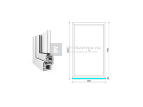 EkoSun 70 CL 2r üv Fix 90x150 cm fehér fix ablak EkoSun 70 CL 2r üv Fix 90x150 cm fehér fix ablak