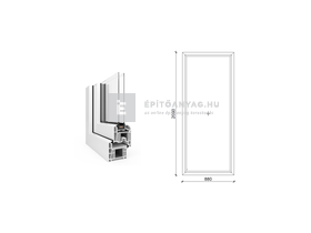 EkoSun 70 CL 2r üv Fix 90x210 cm fehér fix ablak EkoSun 70 CL 2r üv Fix 90x210 cm fehér fix ablak