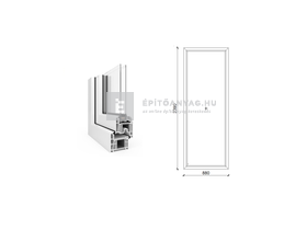 EkoSun 70 CL 2r üv Fix 90x240 cm fehér fix ablak EkoSun 70 CL 2r üv Fix 90x240 cm fehér fix ablak