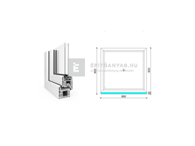 EkoSun 70 CL 2r üv Fix 90x90 cm fehér fix ablak EkoSun 70 CL 2r üv Fix 90x90 cm fehér fix ablak