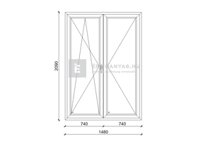 EkoSun 70 C 2r üv NY-BNY 150x210 cm bal fehér kétszárnyú váltószárnyas erkélyajtó EkoSun 70 C 2r üv NY-BNY 150x210 cm bal fehér kétszárnyú váltószárnyas erkélyajtó