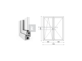 EkoSun 70 CL 2r üv NY-BNY 180x210 cm bal fehér kétszárnyú váltószárnyas erkélyajtó EkoSun 70 CL 2r üv NY-BNY 180x210 cm bal fehér kétszárnyú váltószárnyas erkélyajtó